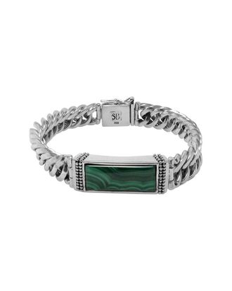 Samuel B. Silver 12.95 Ct. Tw. Malachite Bar Bracelet