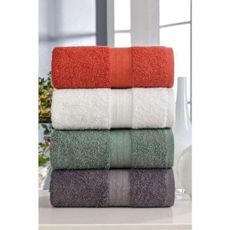OEM Conjunto De 4 Toallas De Mano - 50 X 85 Cm - Blanco, Verde, Antracita, Naranja