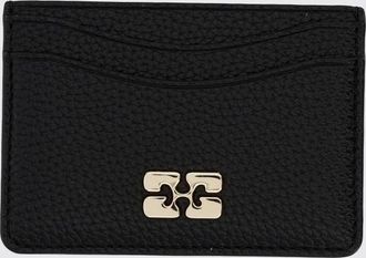Ganni Portacarte in pelle riciclata con logo