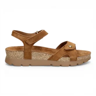 Panama Jack Panama Jack Womens Wedge Bark Brown Suede Leather Platform Sandals - Sulia B26