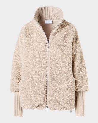 Akris Boucl&eacute; Fleece Relaxed-Fit Coat
