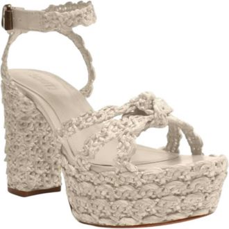 Schutz Womens Kareena Natural Platform Sandal In Pearl