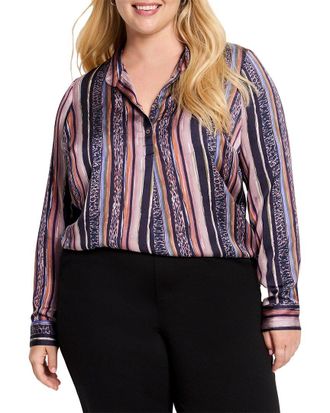 Nic+Zoe Nic+Zoe Plus Animal Stripe Shirt