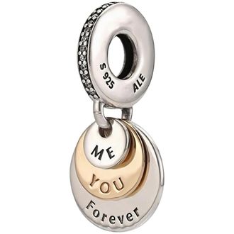 Pandora Accessoires, Dames, Grijs, ONE Size, Jij & Ik Voor Altijd Bedel