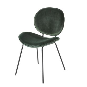 Maisons du monde Silla de terciopelo verde y acero negro