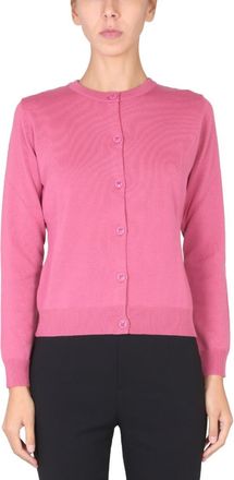 Moschino Pink Solid Round Neck Sweater