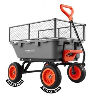 OEM Carro De Jard&iacute;n Con Funci&oacute;n Basculante Carga De 362 Kg, Con Valla De Almacenamiento, Carro De Jard&iacute;n De Polietileno Mecanismo De Volcado De 90&deg;, Con R