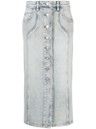 Isabel Marant Gonna midi denim Vandy - Blu