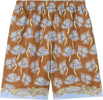 Versace Shorts Poppies - Marrone