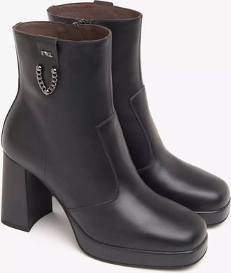Nero Giardini Womens Chain Platform Ankle Boot Shoe In Guanto Nero