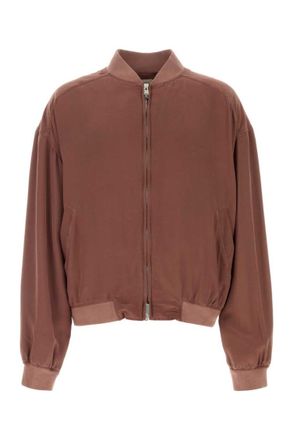 Versace Brown Solid Bomber Jacket