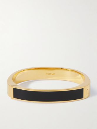 Toteme Bracciale In Metallo Dorato E Smalto Signature - Nero