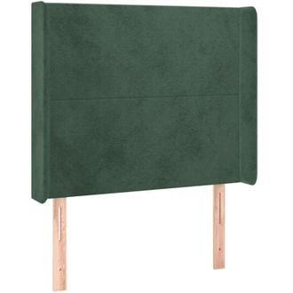 vidaXL Cabecero Con Led De Terciopelo Verde Oscuro 83x16x118/128 Cm Vidaxl