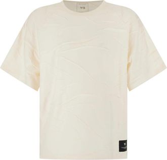 Yohji Yamamoto Pleated Short Sleeve Tee - Heren - T-shirts - Wit - XL - Katoen - Tops