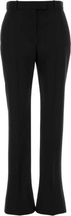 Alexander McQueen Wollen uitlopende broek - Dames - Wijde Broeken - Zwart - M - Wol - Broeken