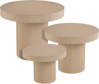 MiCa Decorations Mesa auxiliar Lux Marr&oacute;n claro H55xB70xL70cm