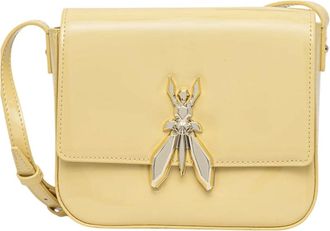 Patrizia Pepe Tassen, Dames, Geel, ONE Size, Leer, Small Crossbody Bag