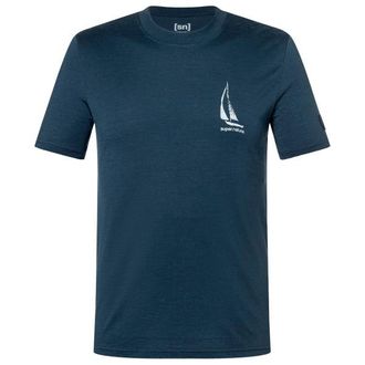 super.natural Sailing Boat Bio Jersey Tee Merinoshirt f&uuml;r Herren | blau