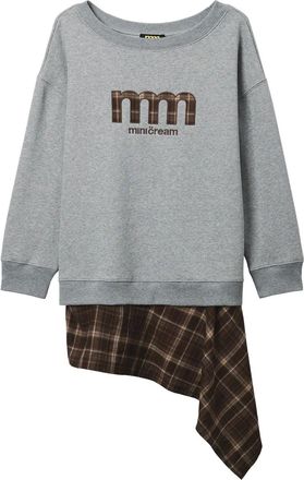 Mini Cream Geruite sweater - Grijs