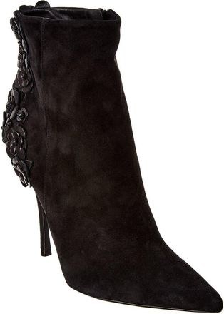 Roger Vivier Sin Wallflower Suede & Leather Bootie
