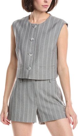 Kenneth Cole Four Button Boxy Pinstripe Vest