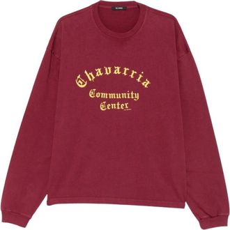 Willy Chavarria Diablo Hooligan Sweatshirt - Heren - Sweatshirts - Rood - L - Katoen - Hoodies & sweatvesten