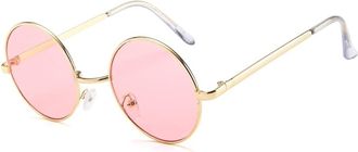 Generic Metal Men Driving Sunglasses Outdoor Sports Women Vacation Sun Glasses(Pink)
