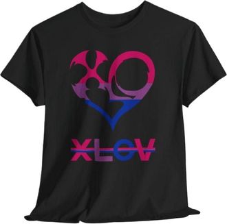 Generic XLOV Pride T-Shirt Unisex Short Sleeve Rainbow Graphic Tee LGBT Equality Support Casual Streetwear Top Men/Women (Black-2,S)