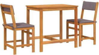 vidaXL 3 Piece Balcony Set with Cushions Solid Wood Acacia Vidaxl