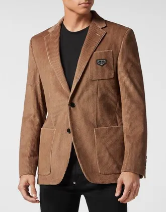 Philipp Plein Blazer Iconic Plein Men in Beige at Nordstrom, Size 50