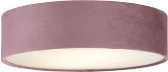 Searchlight Plafoniera Contemporanea Tamburo Acciaio Rosa Tessuto Bianco 2 Luci E27