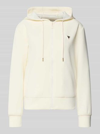 Guess Regular Fit Sweatshirt mit Logo-Applikation Modell Olympe in Offwhite, Gr&ouml;&szlig;e XL