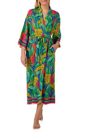 Room Service PJs Print Longline Robe in Green Multi at Nordstrom, Size Large