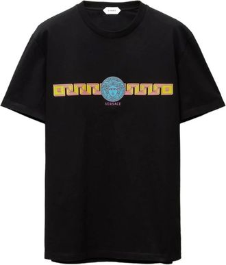Versace Tops, Heren, Zwart, S, Katoen, T-shirt