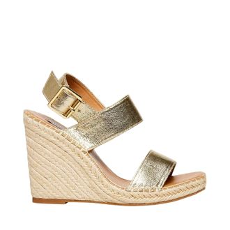 Steve Madden Uri Wedge Sandal Gold Leather URI01S1-988 Womens