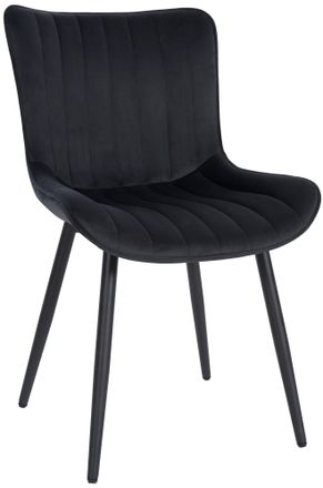 Clp Clp - Silla De Comedor Largo En Terciopelo O Polipiel Negro Terciopelo