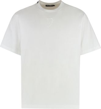 Dolce & Gabbana Mens Cotton Crew-neck T-shirt - White - Size EU 46 (Mens)