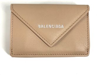 Balenciaga Beige Leather Wallet (Tri-Fold) (Pre-Owned)