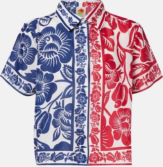 Farm Rio Cashew And Birds cotton shirt