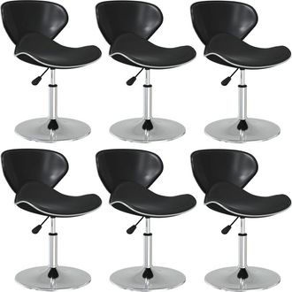 vidaXL Sillas De Comedor 6 Unidades Cuero Sint&eacute;tico Negro Vidaxl