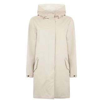 Moorer Parkas, female, Beige, Size: 2XS Antibesa Long Coat with Hood