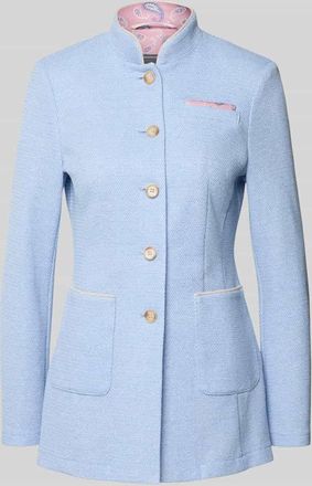 White Label Slim Fit Blazer mit Stehkragen und aufgesetzten Taschen in Hellblau, Gr&ouml;&szlig;e 34