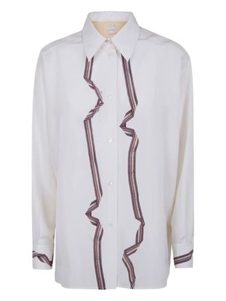 Paul Smith ribbon-print shirt - women - Silk - 40 - Neutrals