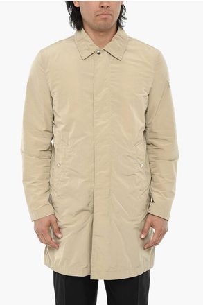Woolrich Solid Technical Fabric Coat With Concealed Closure size L