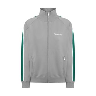 Miu Miu Felpa - female - Miu Miu - Zip-throughs - Gray - XS - Sweatshirts & Hoodies