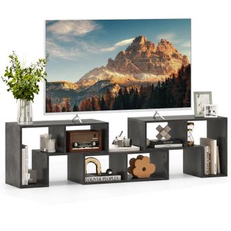 Costway Costway Mobile Porta Tv Combinabile Con Ripiani Aperti, Per Tv Fino A 65 Pollici, Mobile Tv Di Legno Per Camera Da Letto, Soggiorno, Capacit&agrave; Di Caric
