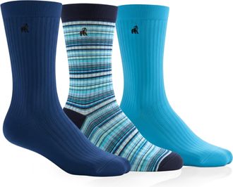 Swole Panda | Luxury Bamboo Socks For Men, Blue, 3 Pack, Size 7-11