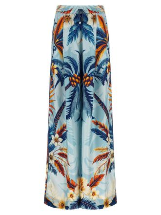 F.R.S. For Restless Sleepers Blue Silk Casual Womens Pants