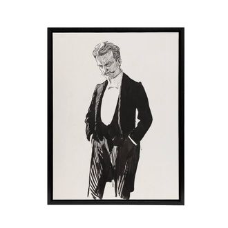 Artery8 Albert Edelfelt Composer Jean Sibelius Portrait Framed Canvas Art in White | Size: W24 x H32