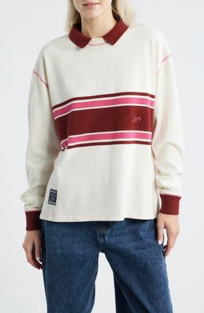 Damson Madder Stripe Organic Cotton Rugby Top in Ecru at Nordstrom, Size 10 Us